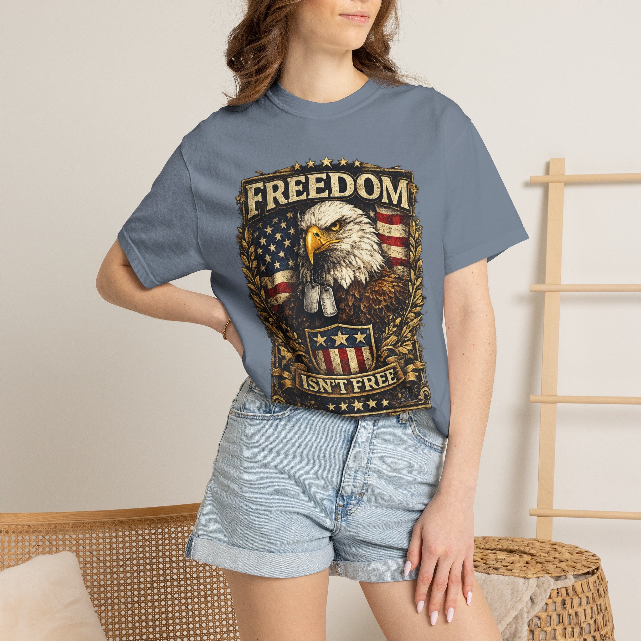 Freedom Isn't Free Eagle T-Shirt — Patriotic American Flag Tee