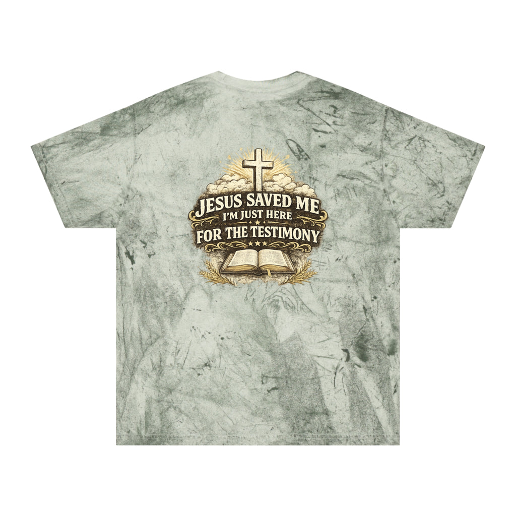 Christian Tie-Dye T-Shirt — "Jesus Saved Me, I'm Just Here for the Testimony"
