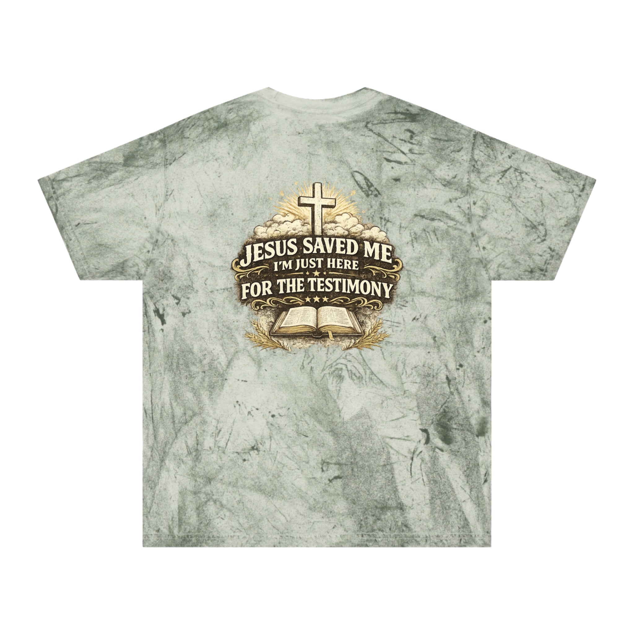 Christian Tie-Dye T-Shirt — "Jesus Saved Me, I'm Just Here for the Testimony"