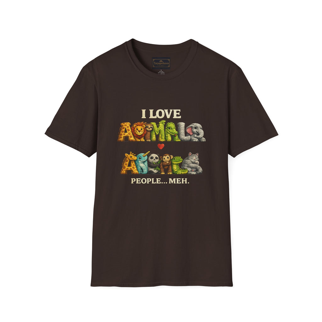 "I Love Animals" Cute Wildlife Graphic Tee
