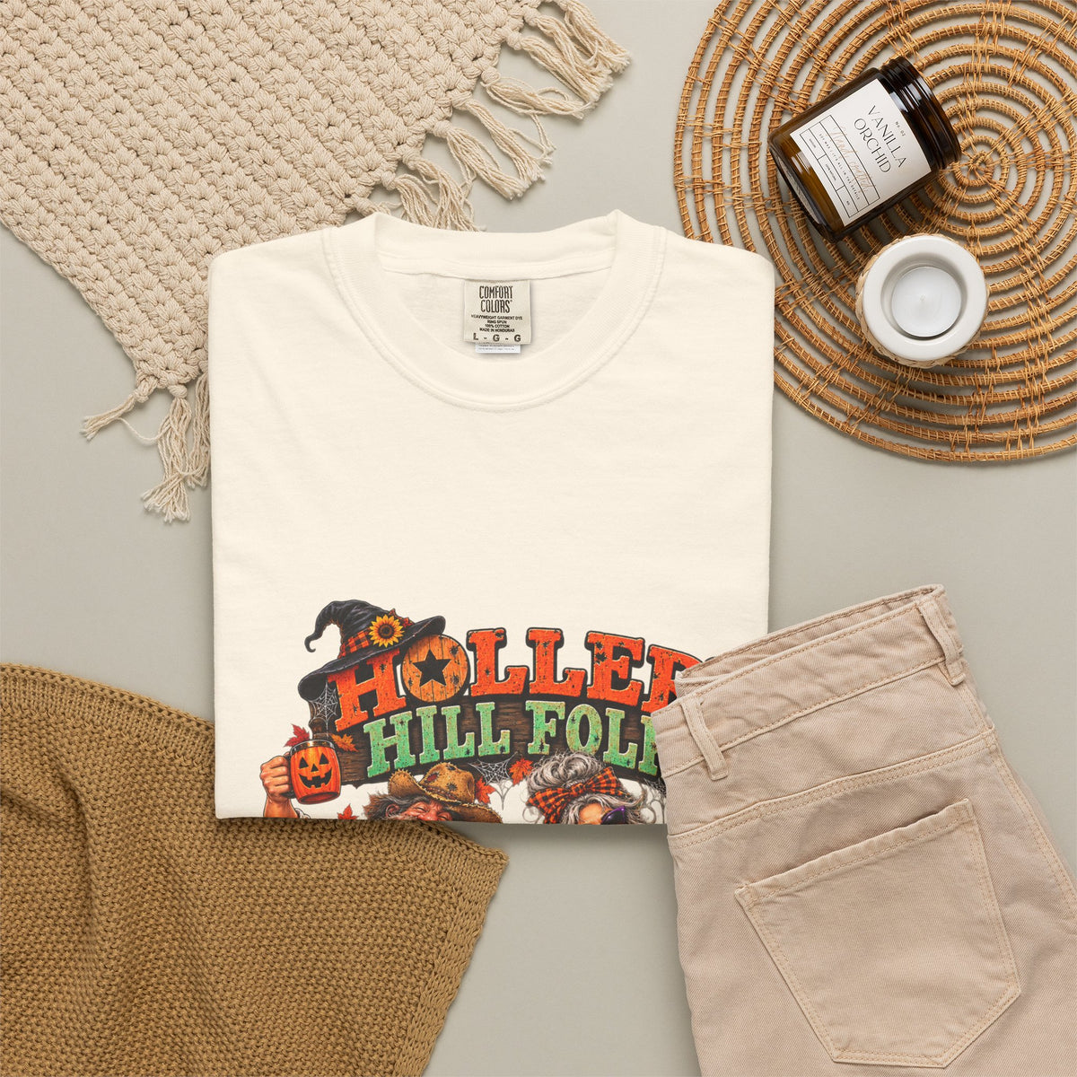 Halloween Holler Hill Folk T-Shirt — "Happy Halloween" Vintage Horror Design