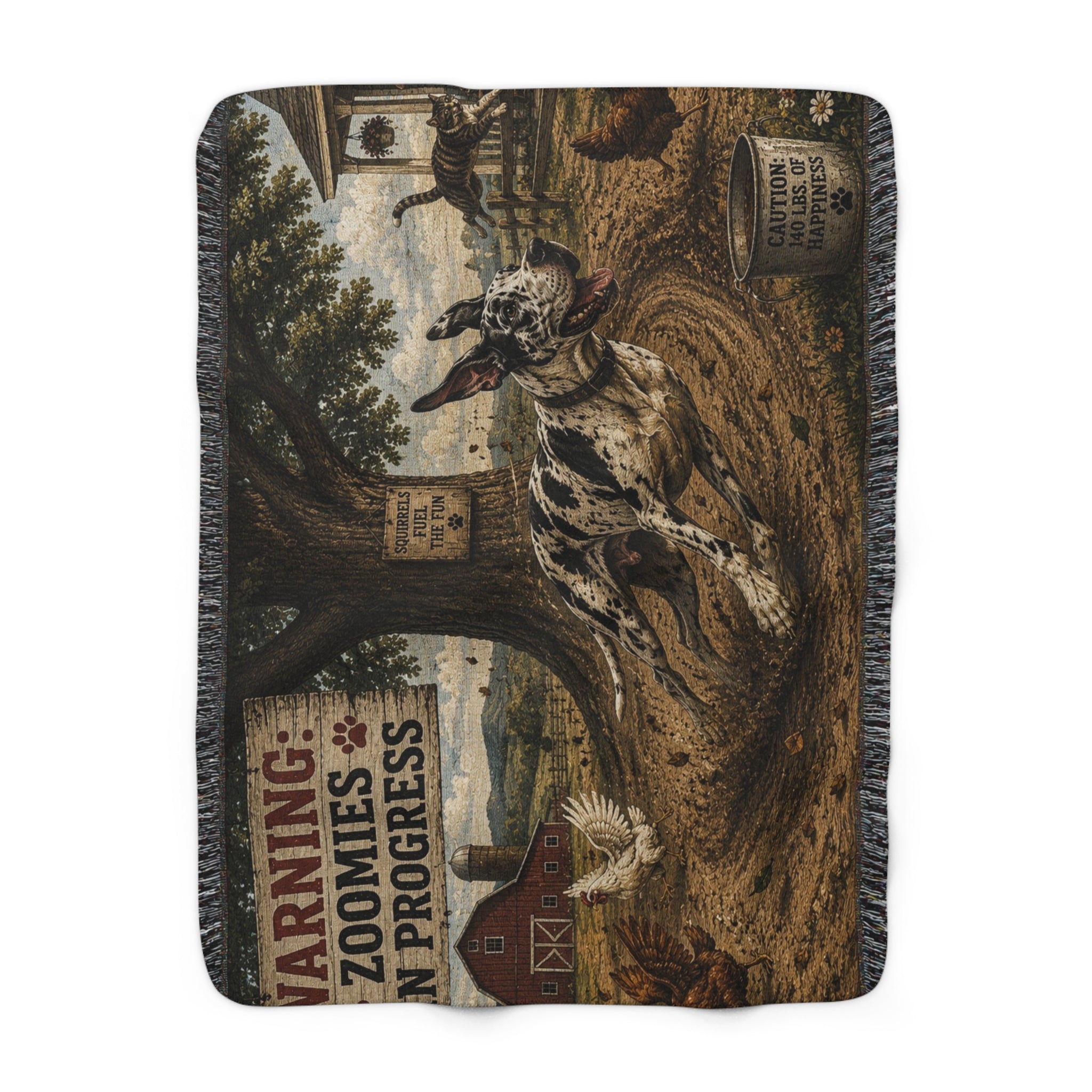 Great Dane Zoomies Sherpa Fleece Blanket
