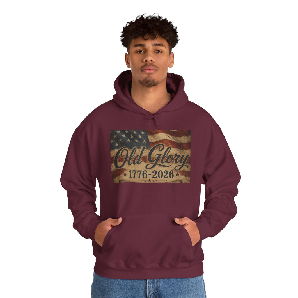 Patriotic Old Glory 1776-2026 Hoodie — American Flag Sweatshirt