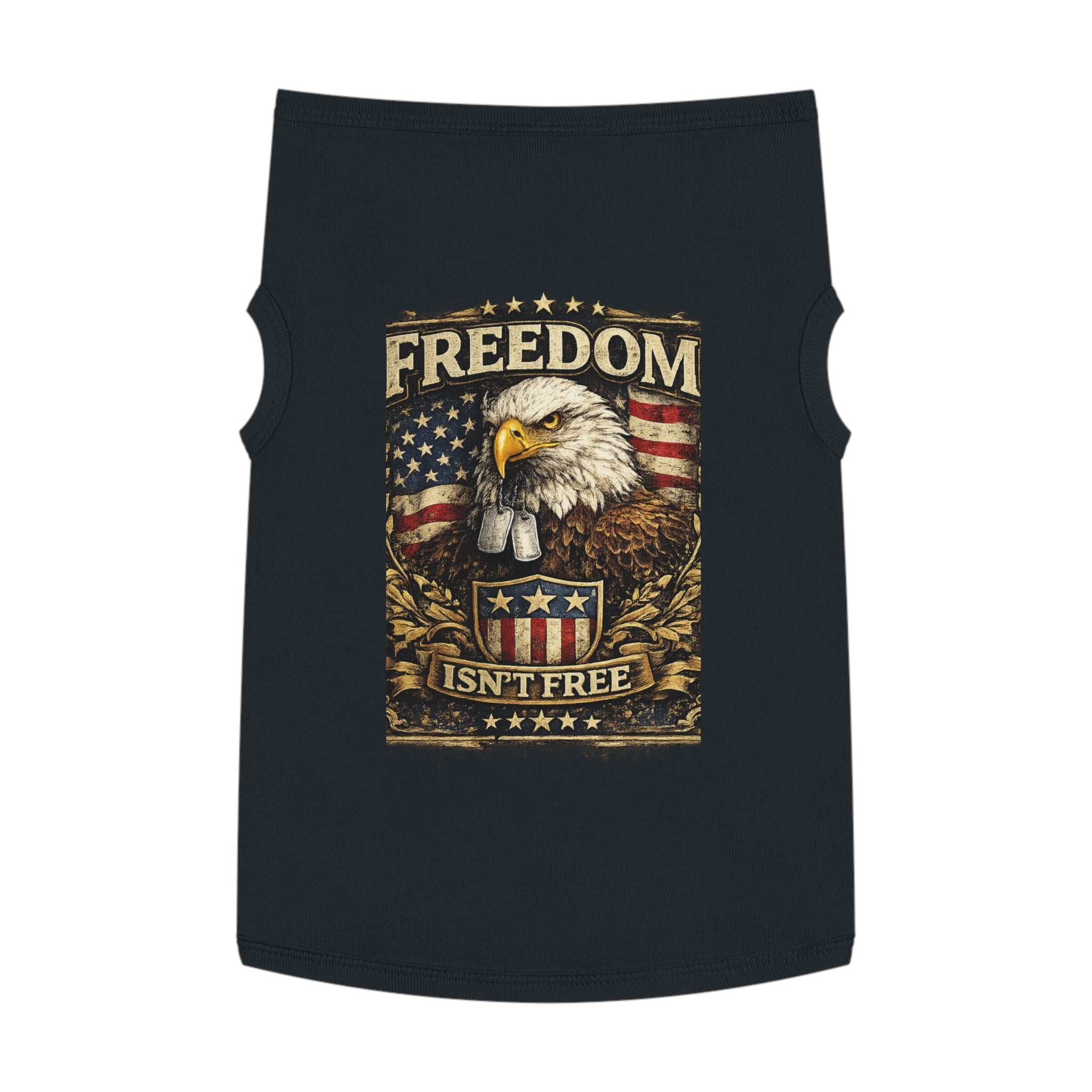 Patriotic Pet Tank Top — "Freedom Isn't Free" Eagle & American Flag