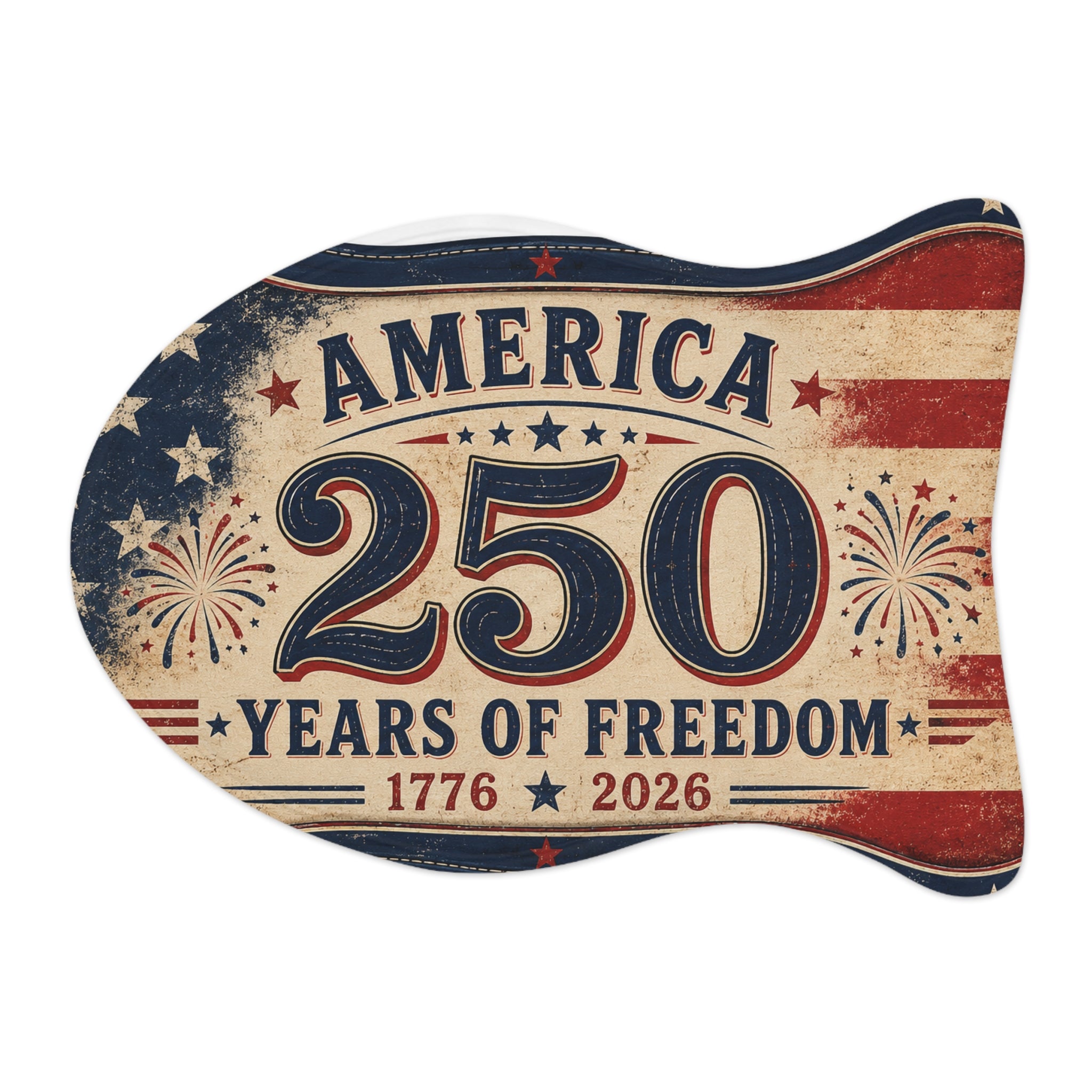 America 250 Years of Freedom 1776–2026 Patriotic Dog/Cat Bowl feeding Mat