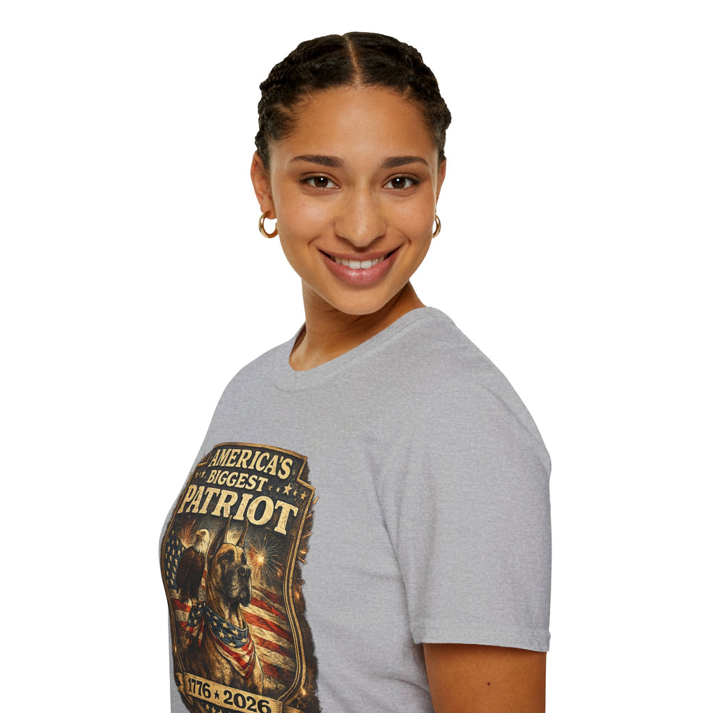 Patriot T-Shirt — Great Dane 1776–2026 Vintage Eagle Flag Tee