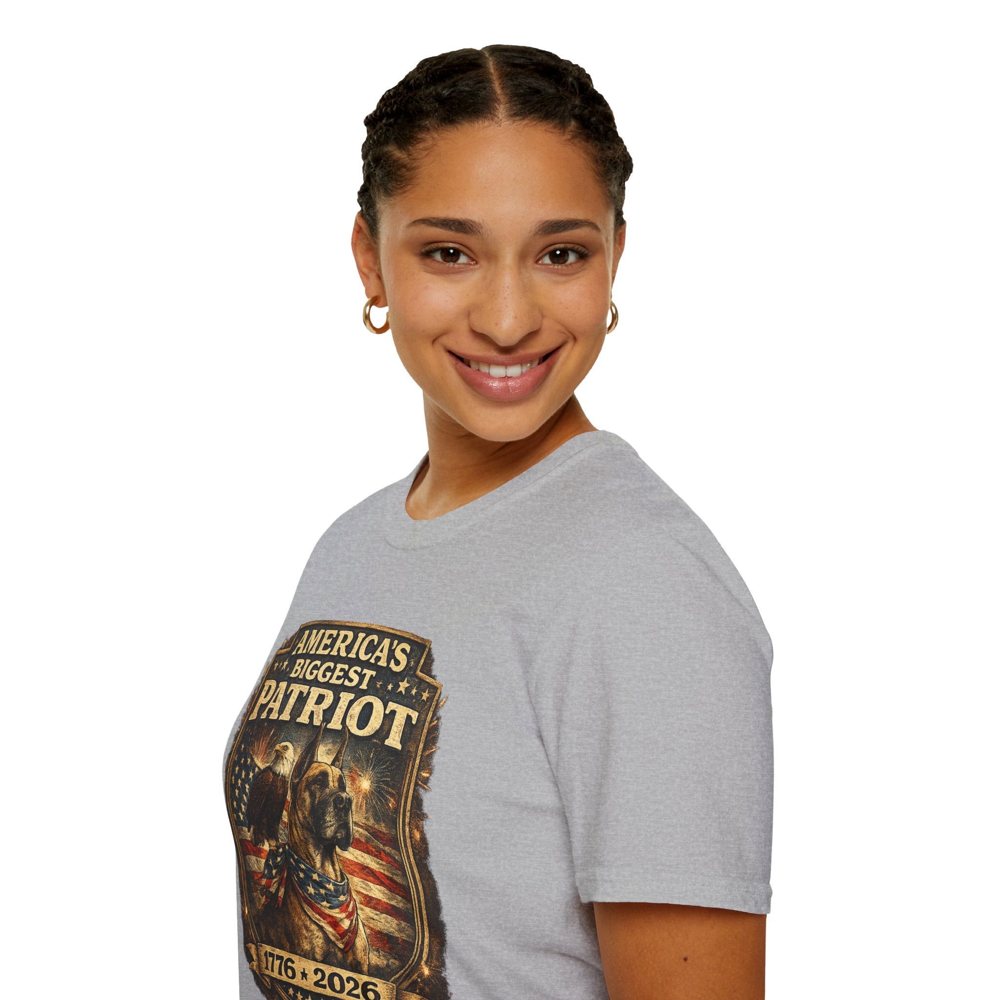 Patriot T-Shirt — Great Dane 1776–2026 Vintage Eagle Flag Tee