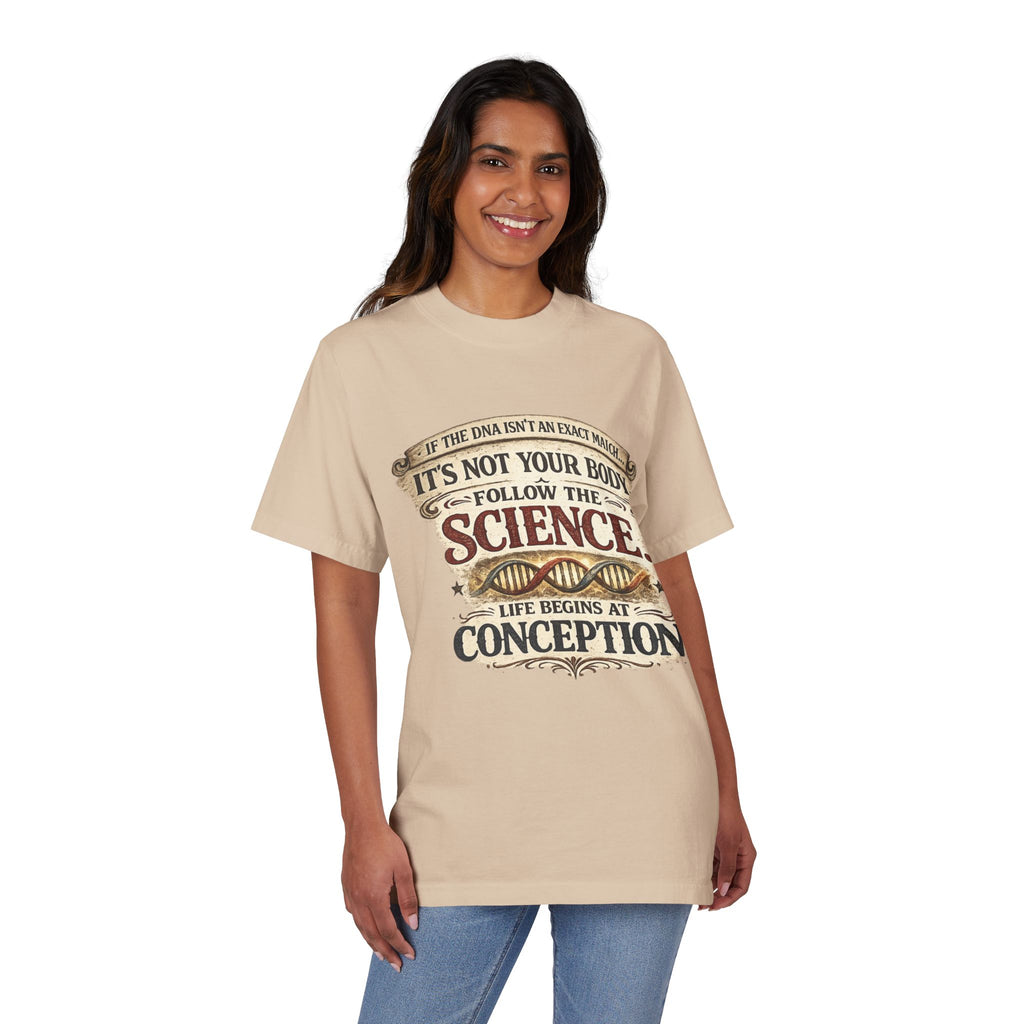 Pro-Life Science T-Shirt — "Follow the Science: Life Begins at Conception"
