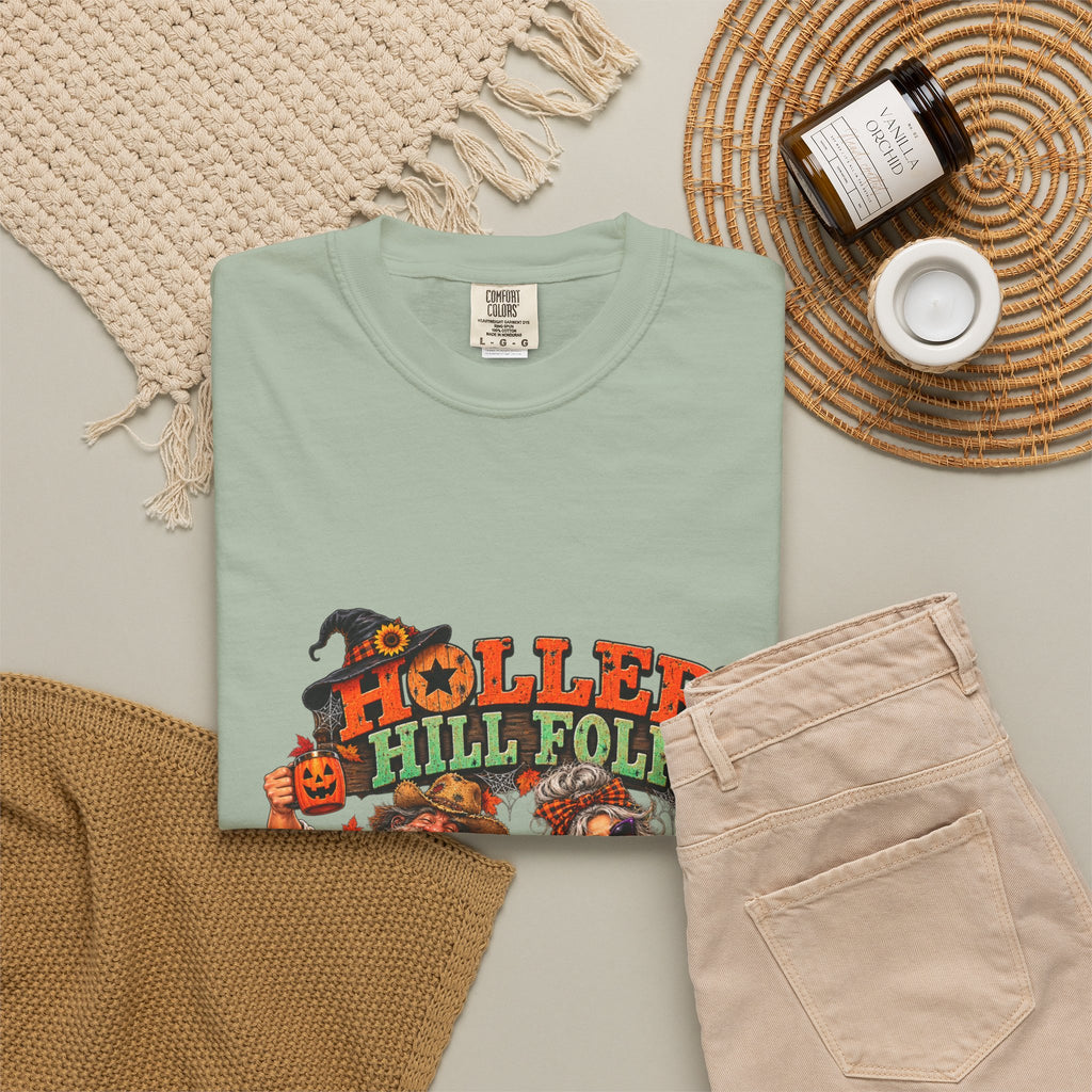 Halloween Holler Hill Folk T-Shirt — "Happy Halloween" Vintage Horror Design