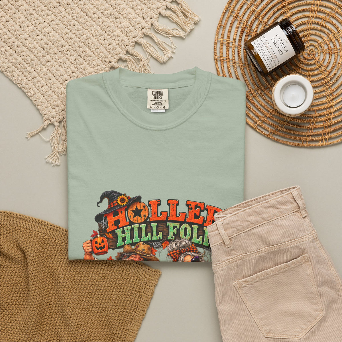 Halloween Holler Hill Folk T-Shirt — "Happy Halloween" Vintage Horror Design