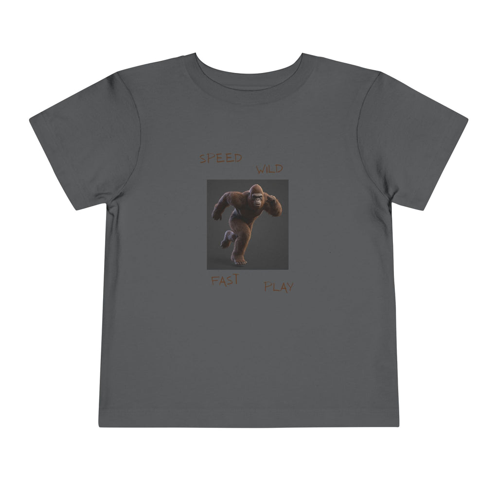 Toddler Tee — 'Speed Wild Fast Play' Running SasquatchGraphic