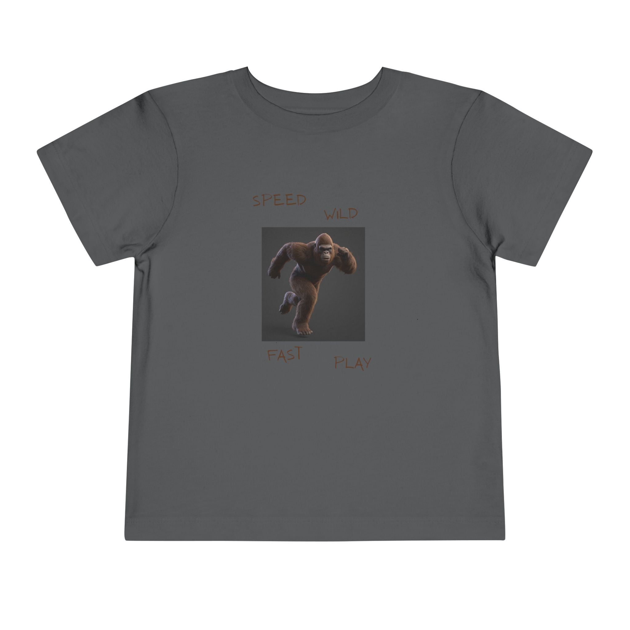 Toddler Tee — 'Speed Wild Fast Play' Running SasquatchGraphic
