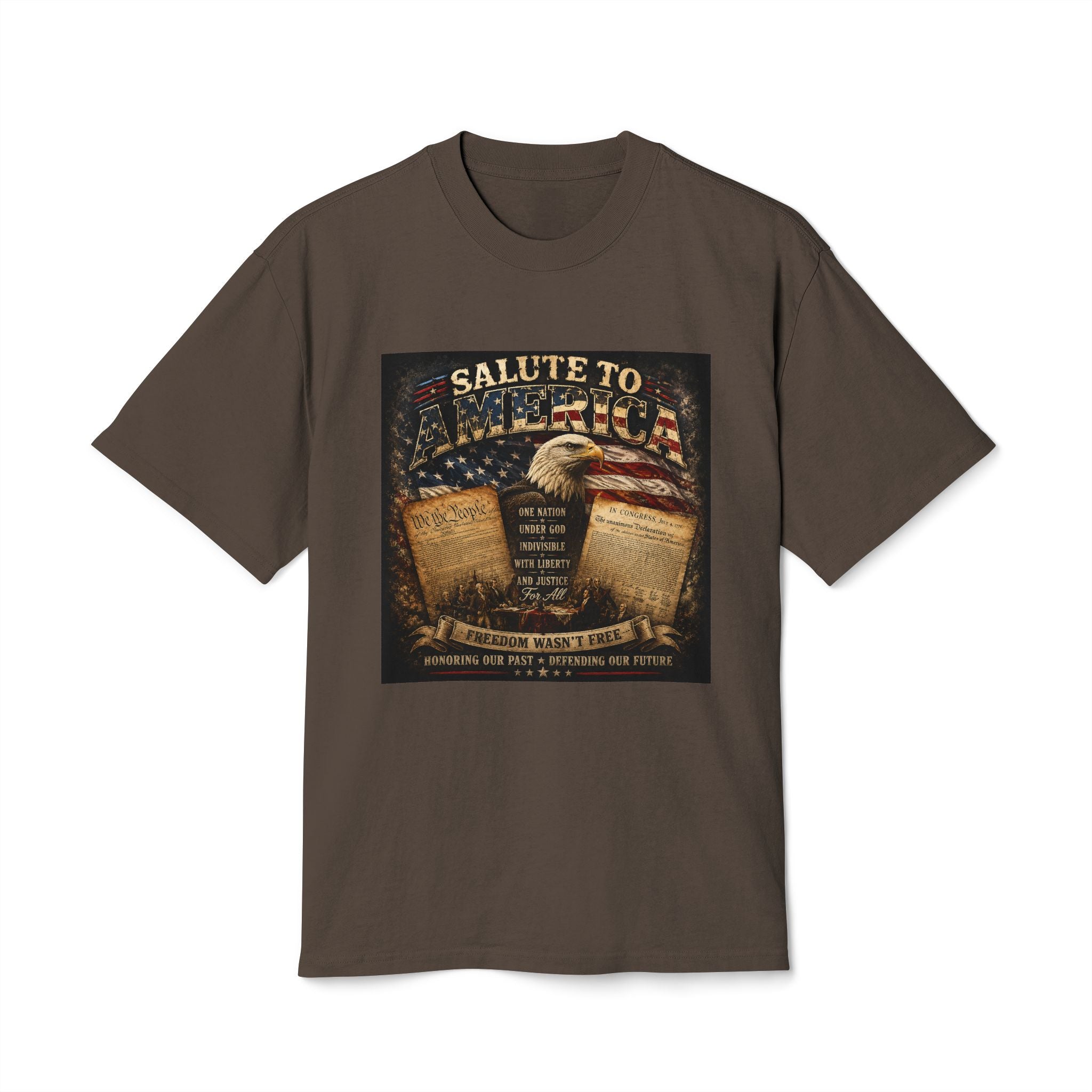 Salute to America T-Shirt — Patriotic Bald Eagle & Flag Memorial Tee