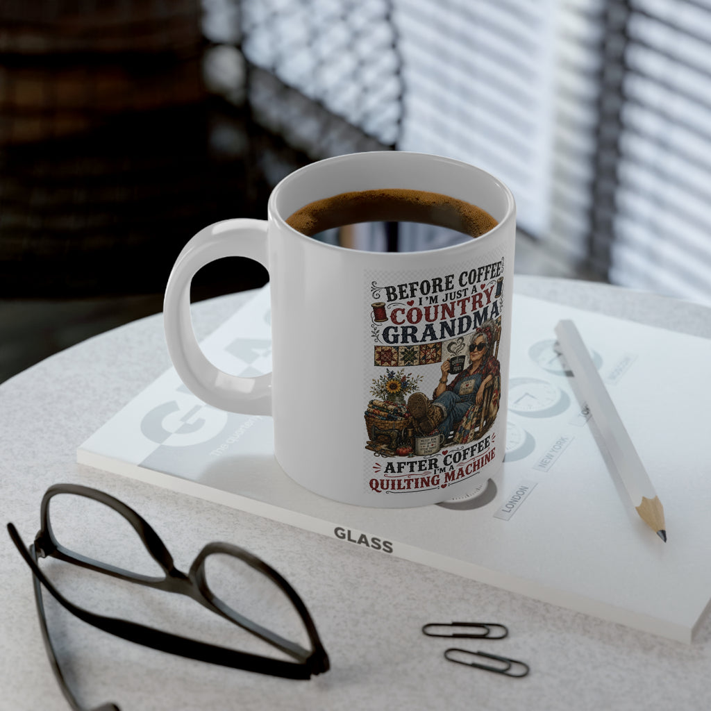 20oz Jumbo Mug — "After Coffee I'm a Quilting Machine"