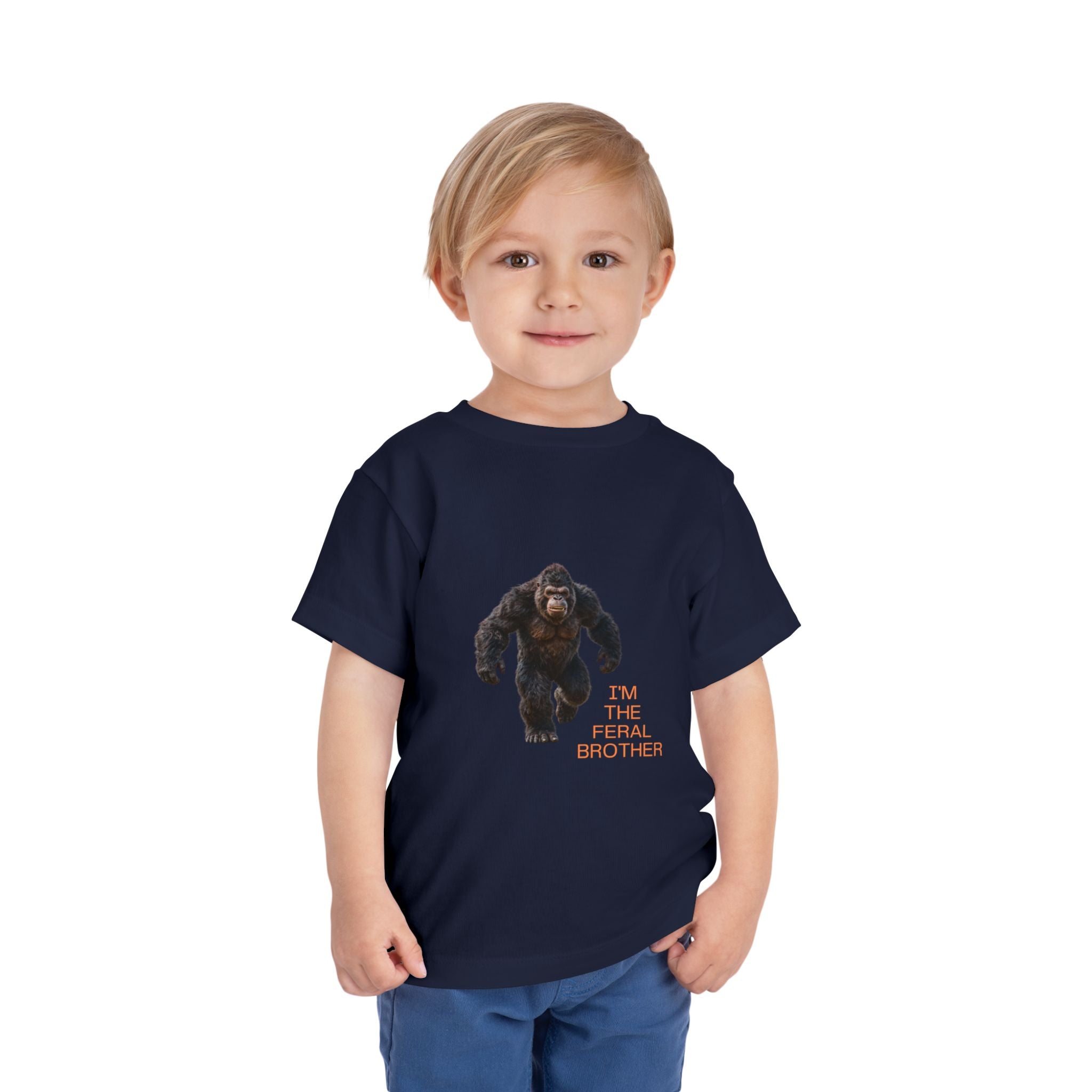 Toddler Tee — "I’m the Feral Brother" Sasquatch Graphic