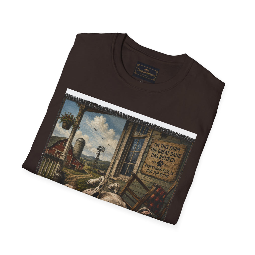 Great Dane Sleeping   Farmhouse Art T‑Shirt