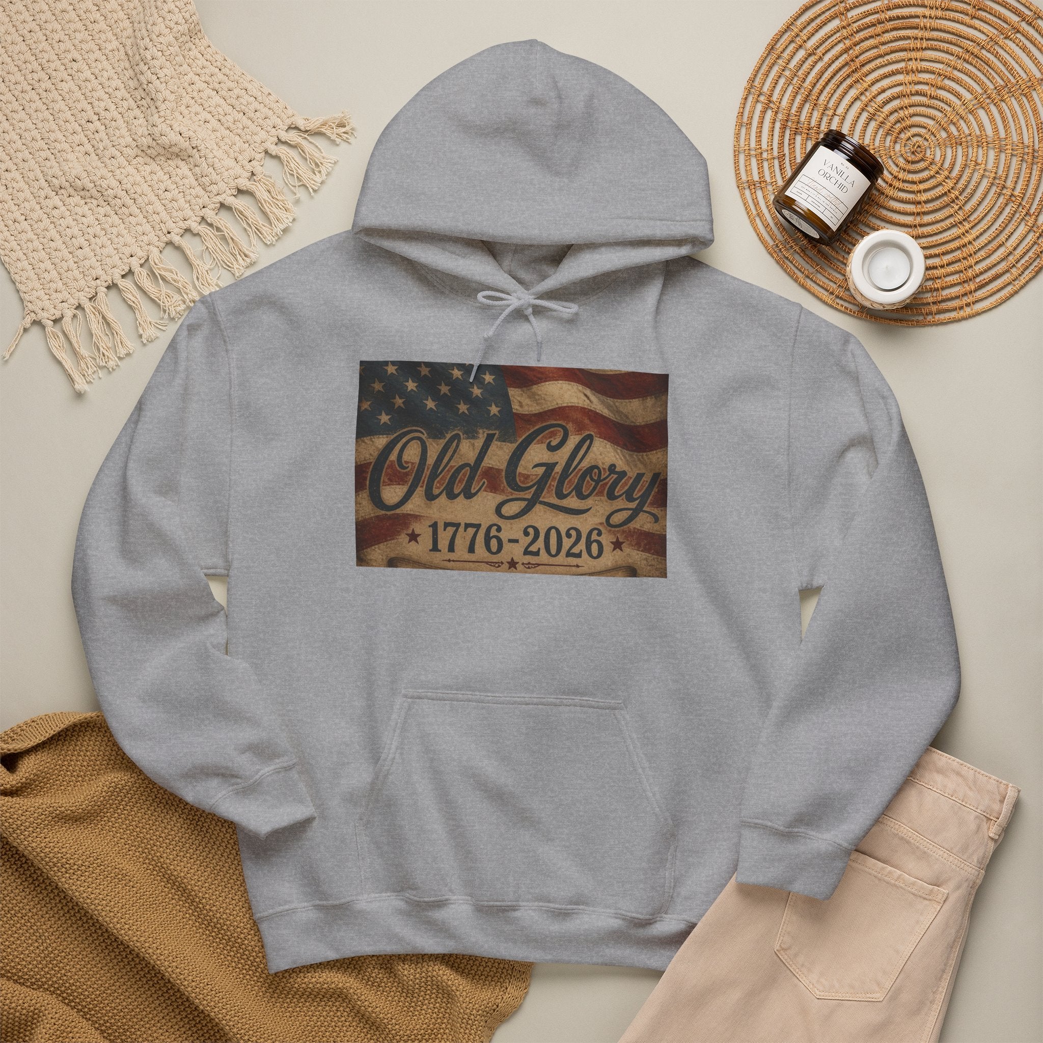 Patriotic Old Glory 1776-2026 Hoodie — American Flag Sweatshirt