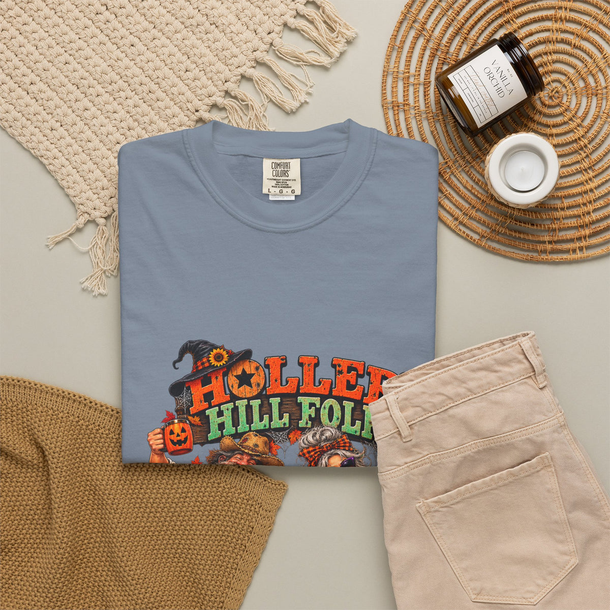 Halloween Holler Hill Folk T-Shirt — "Happy Halloween" Vintage Horror Design