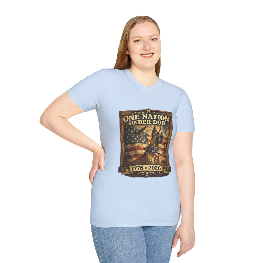 T‑Shirt — Patriotic American Flag Great Dane  Tee (1776–2026)