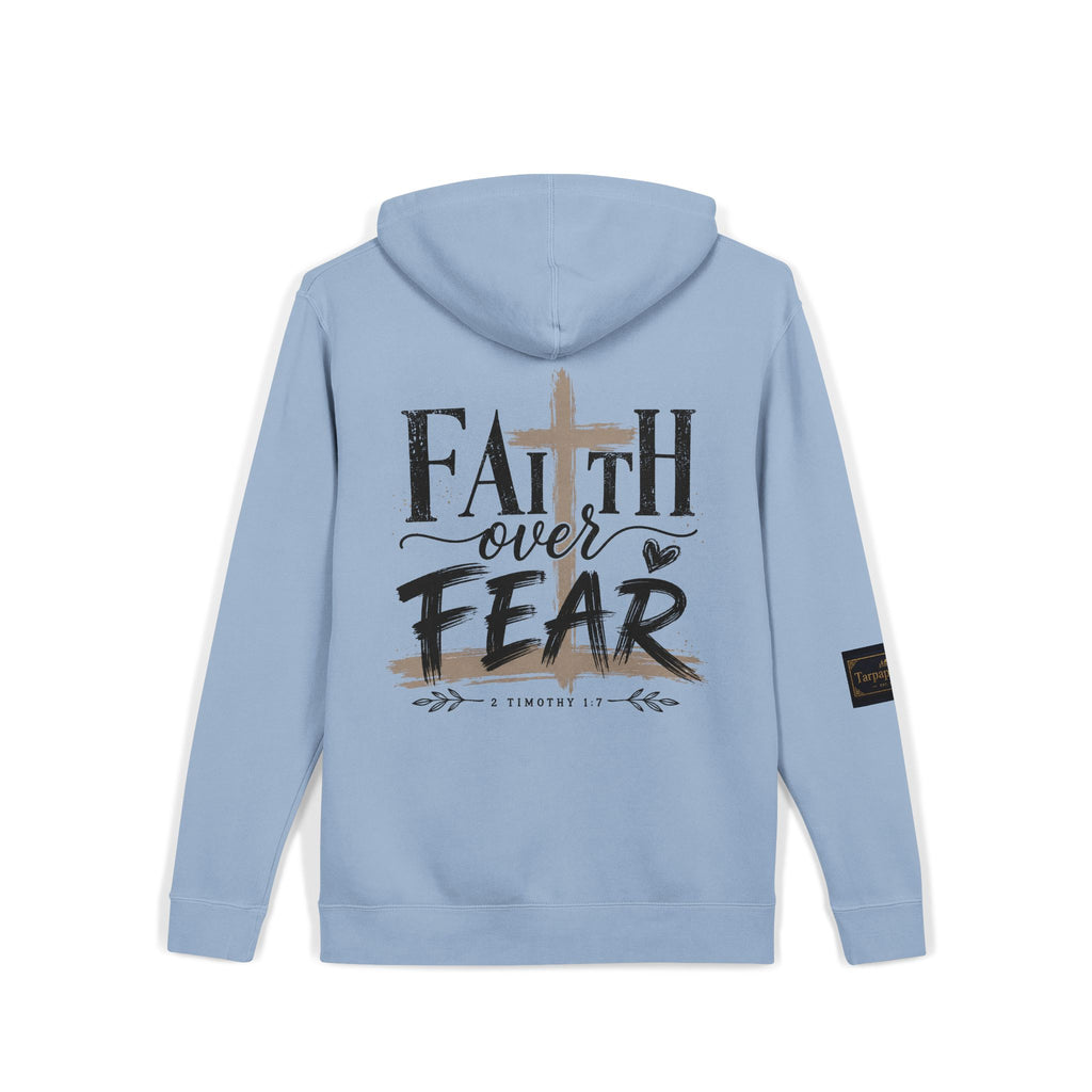 Faith Over Fear Hoodie — Pigment-Dyed Inspirational Pullover
