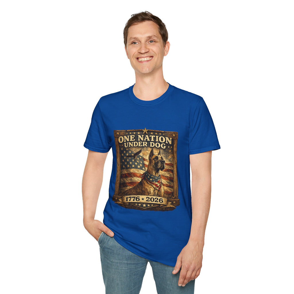 T‑Shirt — Patriotic American Flag Great Dane  Tee (1776–2026)