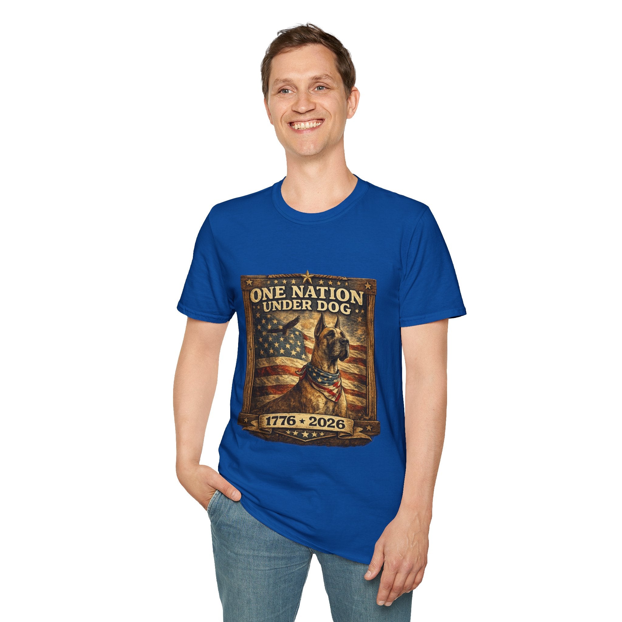 T‑Shirt — Patriotic American Flag Great Dane  Tee (1776–2026)