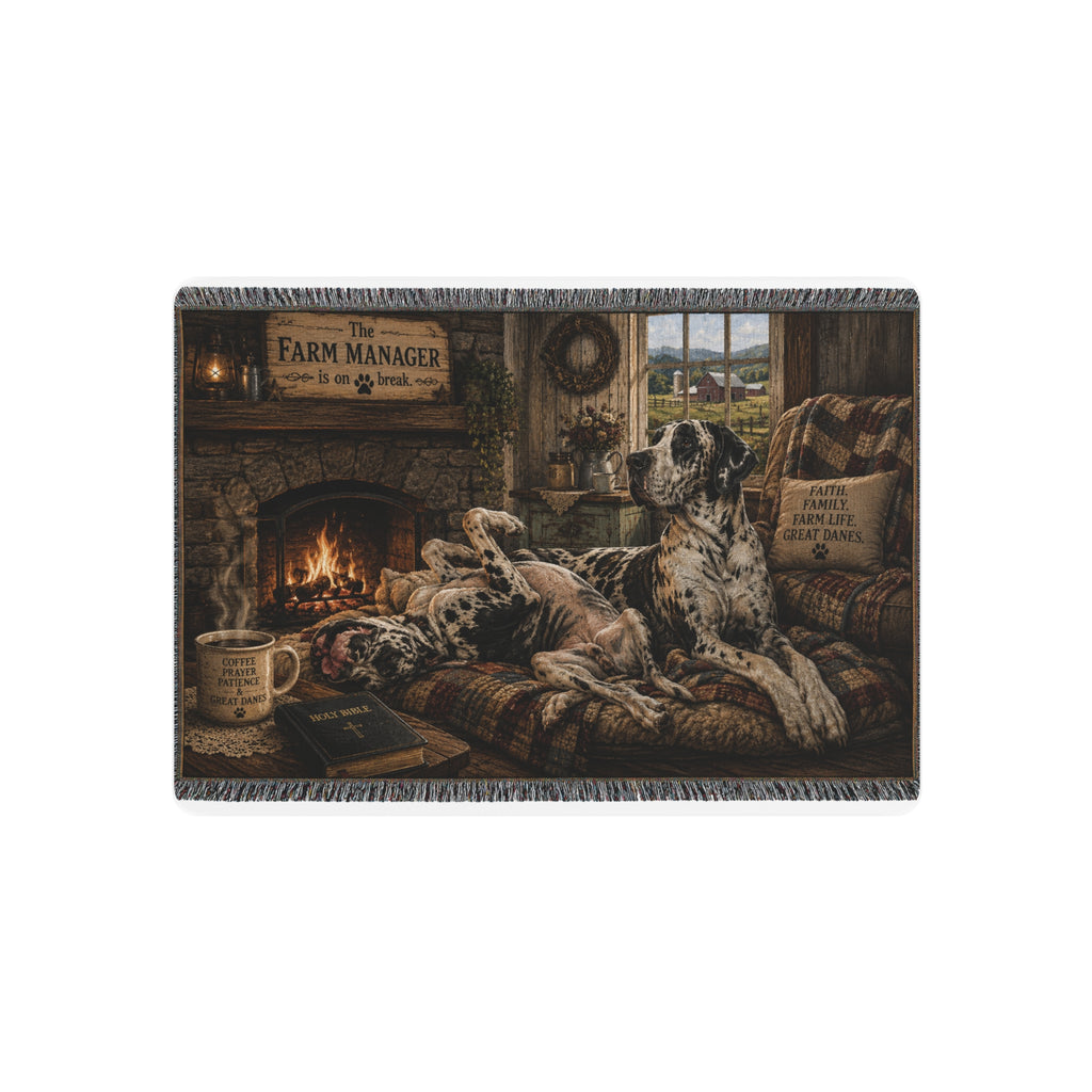 Metal Sign — Cozy Farmhouse Great Dane Scene