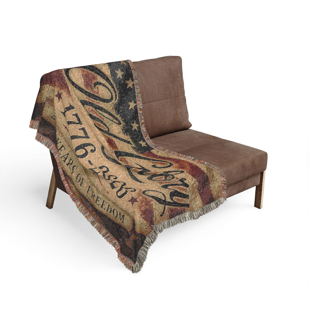 Woven Blanket: "Old Glory 1776–2026 — 250 Years of Freedom" Patriotic Throw