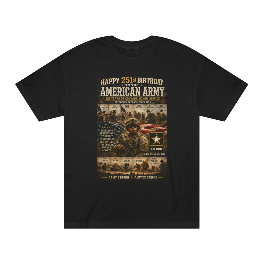American Army 251st Birthday T-Shirt — Patriotic Military Tribute Tee