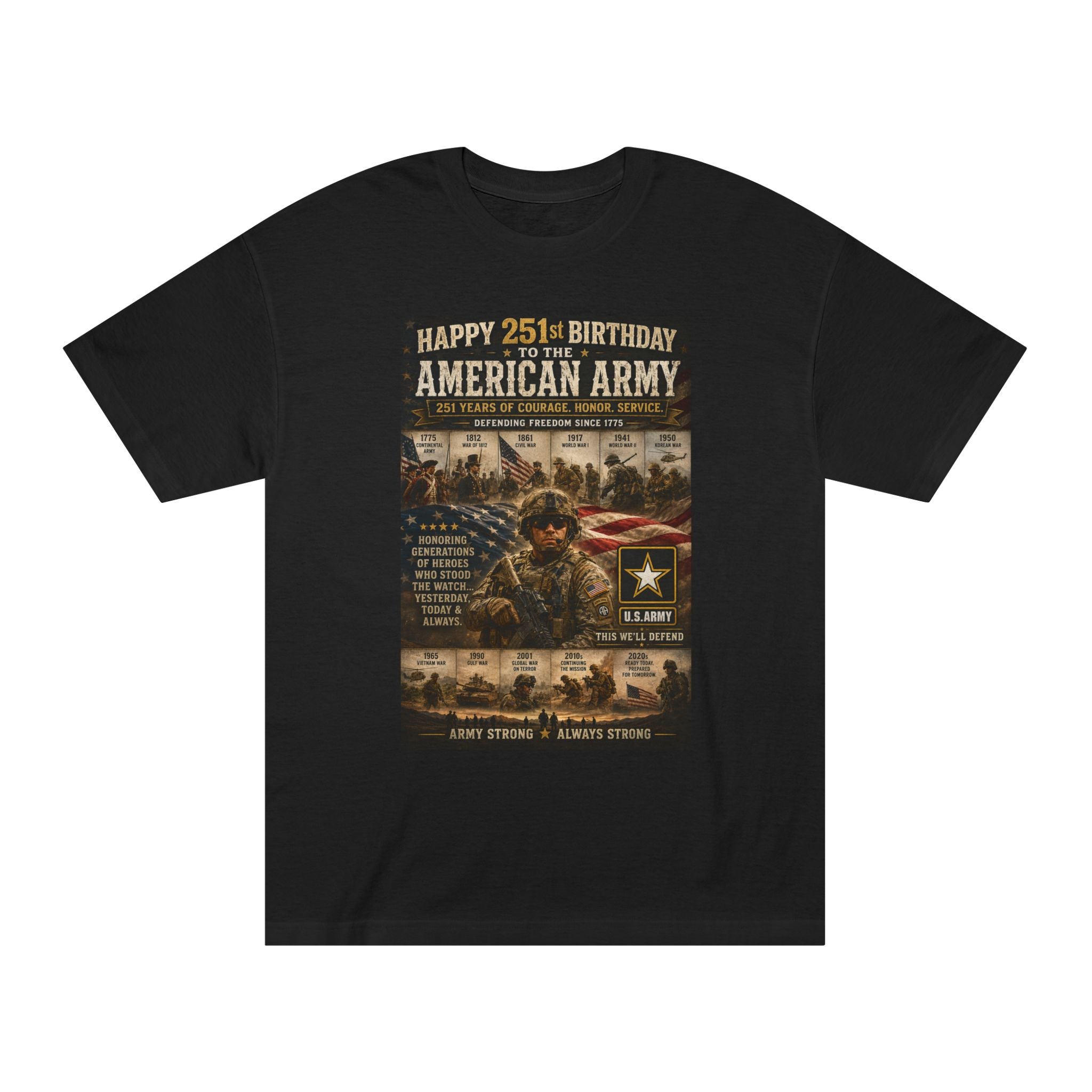 American Army 251st Birthday T-Shirt — Patriotic Military Tribute Tee