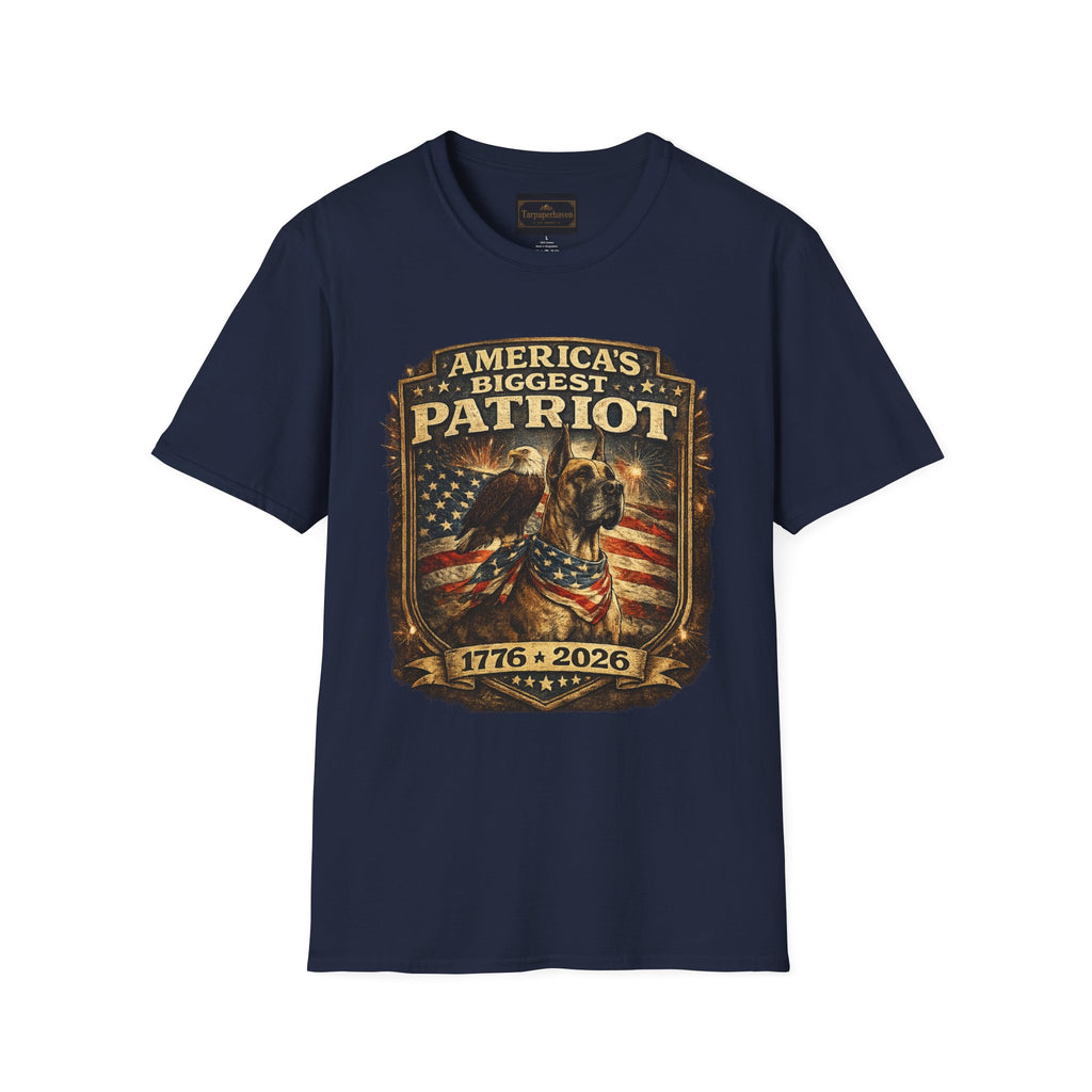 Patriot T-Shirt — Great Dane 1776–2026 Vintage Eagle Flag Tee