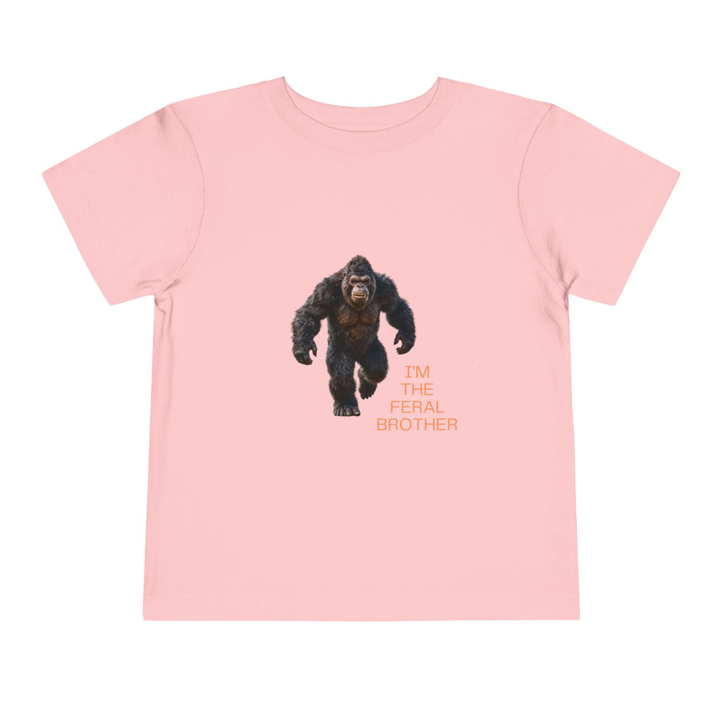 Toddler Tee — "I’m the Feral Brother" Sasquatch Graphic