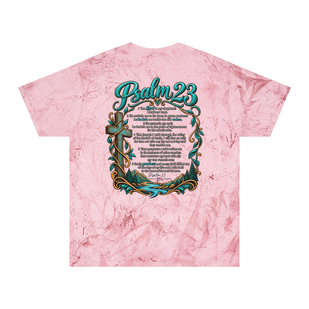 Psalm 23 Tie-Dye T-Shirt — Vintage Scripture Tee with Psalm 23 Verse