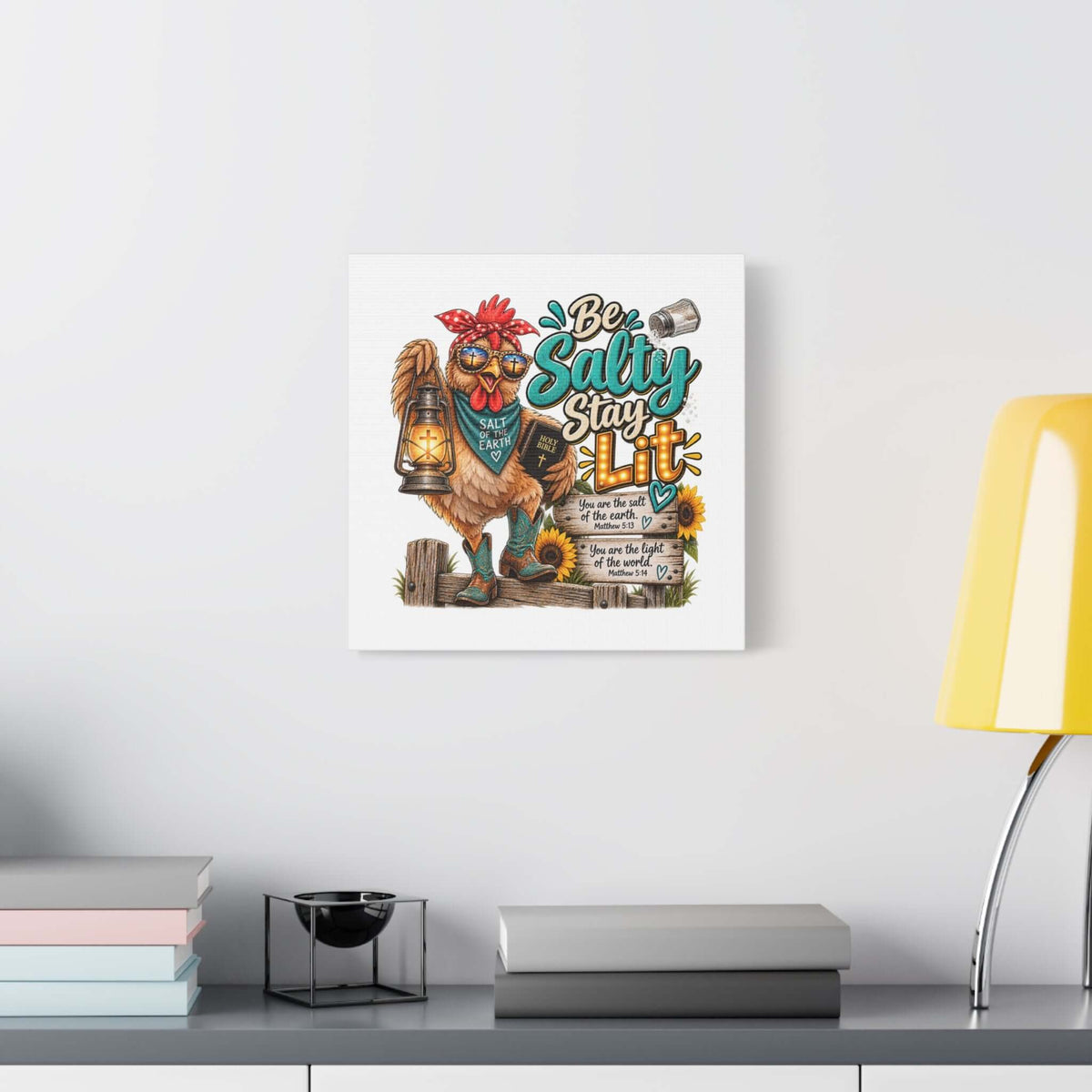 Be Salty Stay Lit Rooster Canvas