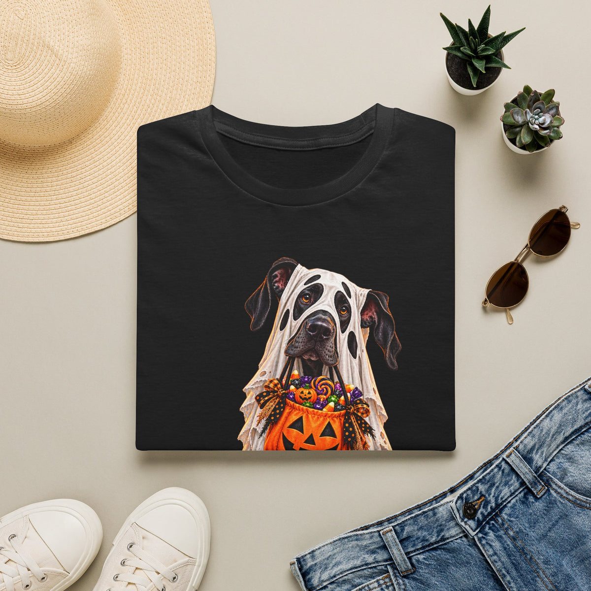 Halloween Dalmatian T-Shirt — Cute Dog with Jack-O’-Lantern Costume