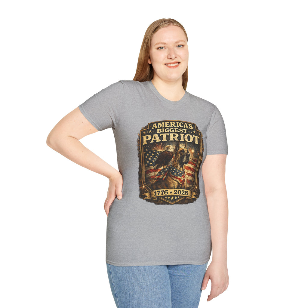 Patriot T-Shirt — Great Dane 1776–2026 Vintage Eagle Flag Tee