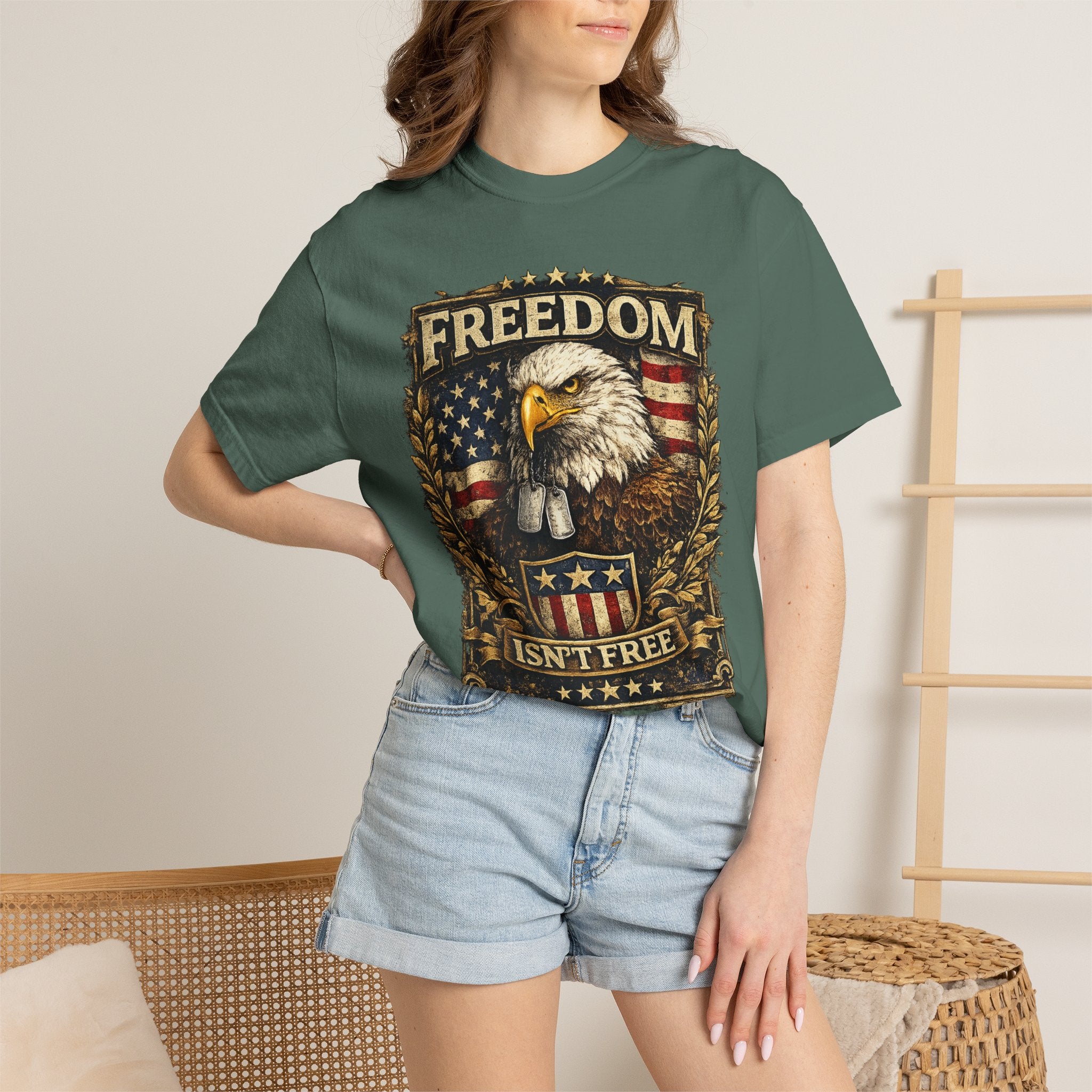 Freedom Isn't Free Eagle T-Shirt — Patriotic American Flag Tee