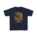 Kids Tee — "My Mom Is Military" Patriotic American Flag Shirt