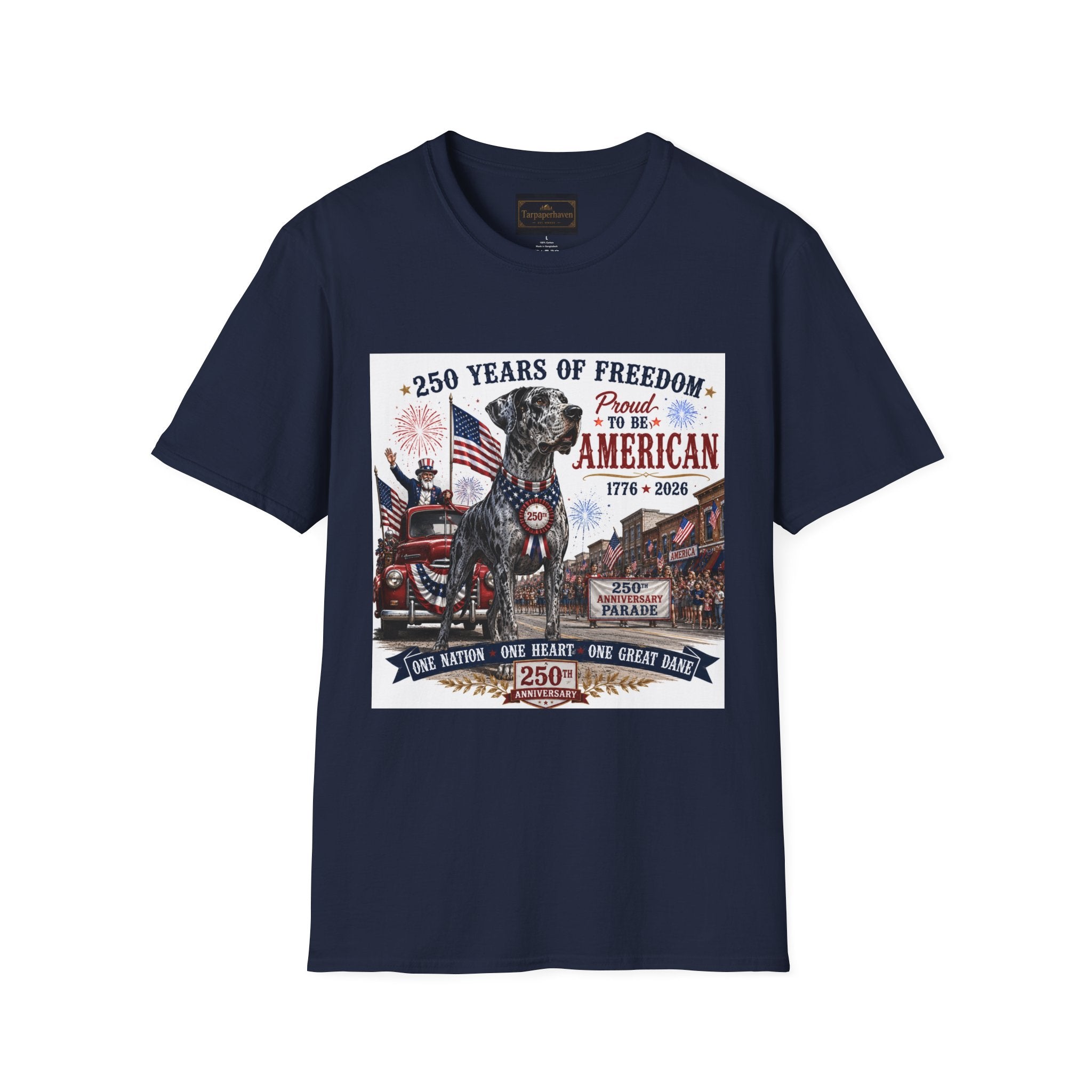 250th Great Dane T-Shirt — 1776–2026 Patriotic Tee