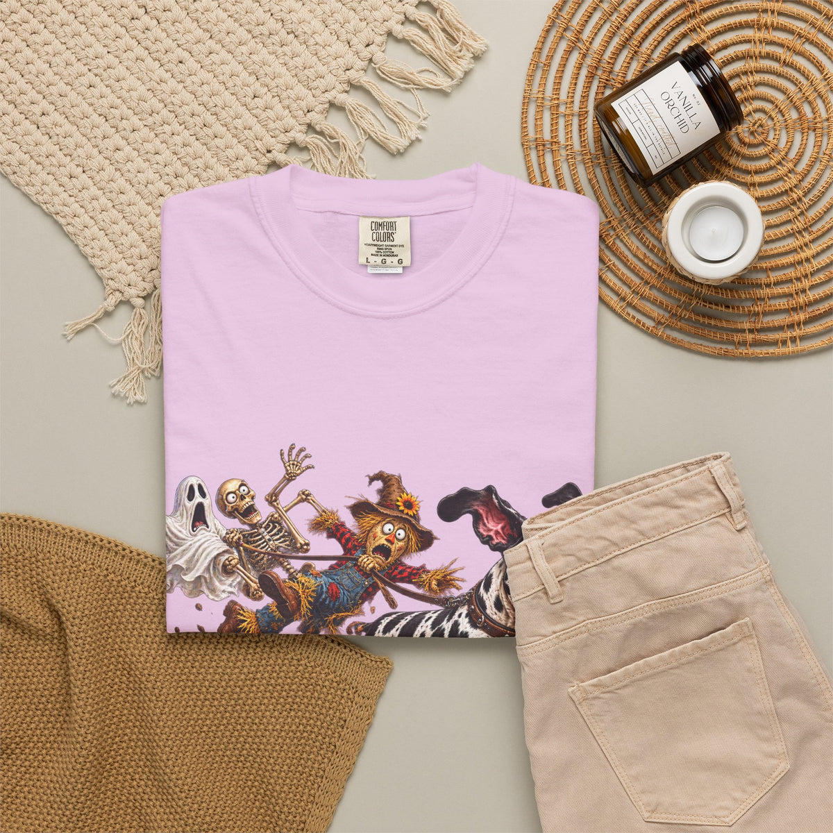 Halloween Great Dane T-Shirt — Cute Dog in Pumpkin Costume Graphic Tee