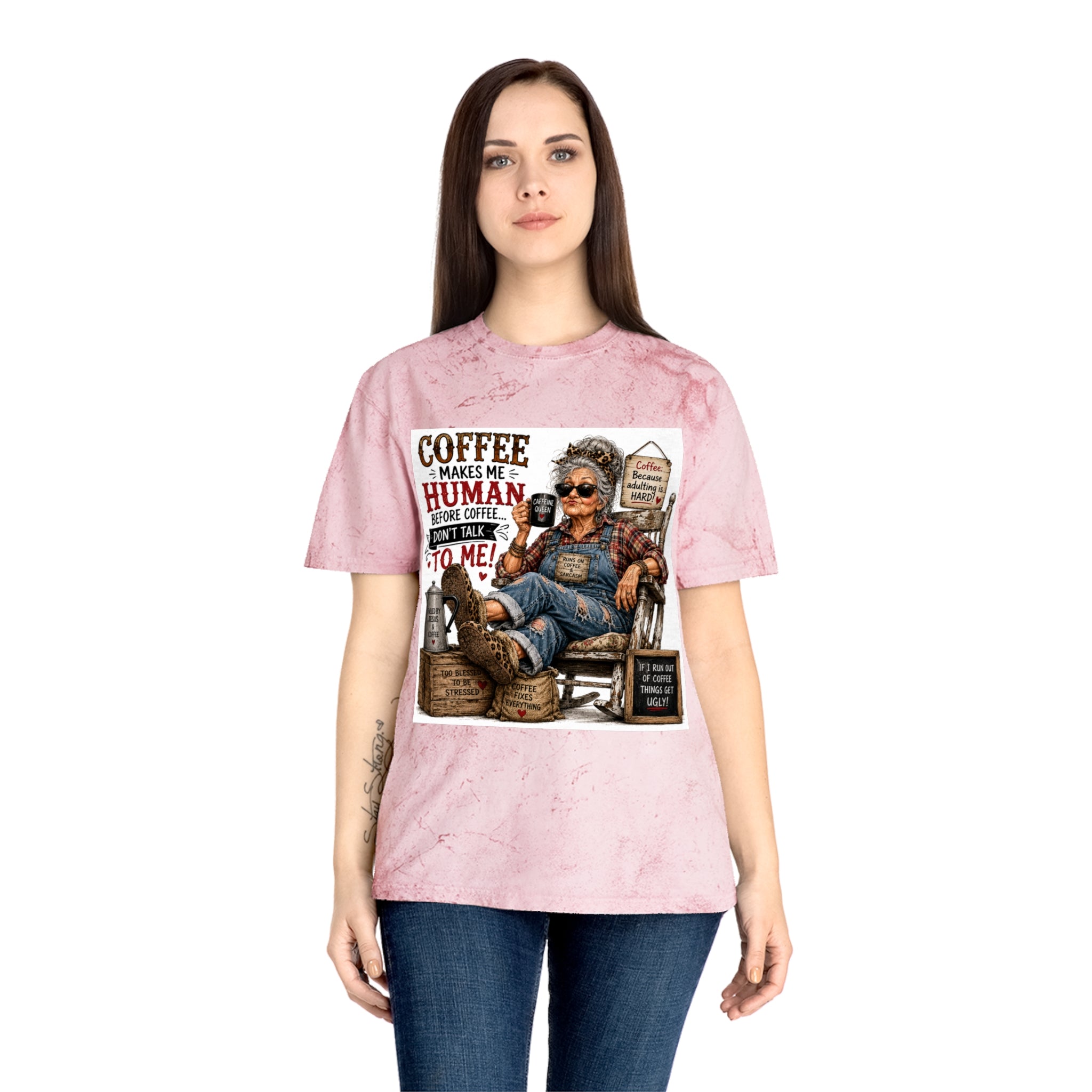 Funny Vintage Grandma Coffee Addict Tee
