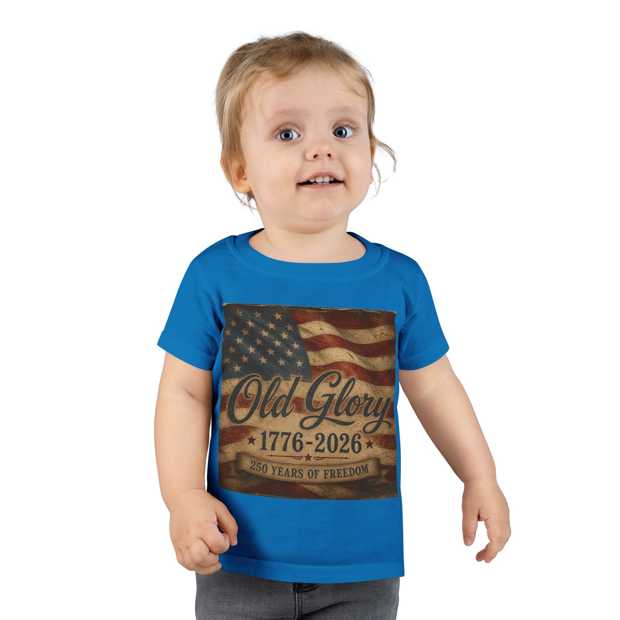 Toddler T-Shirt - "Old Glory 1776-2026"  Patriotic Flag Tee