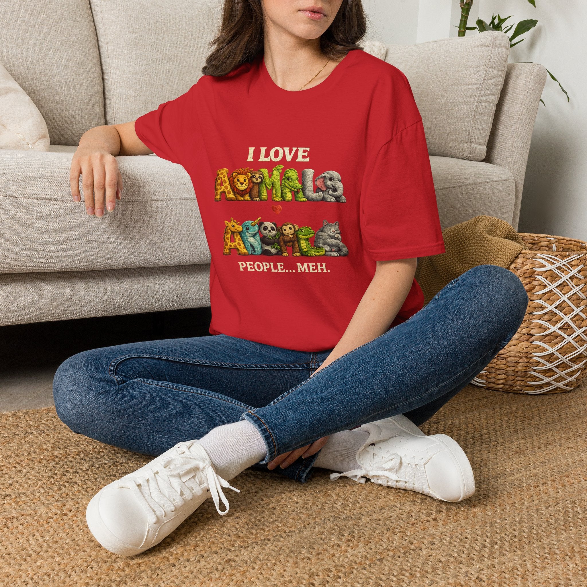 "I Love Animals" Cute Wildlife Graphic Tee