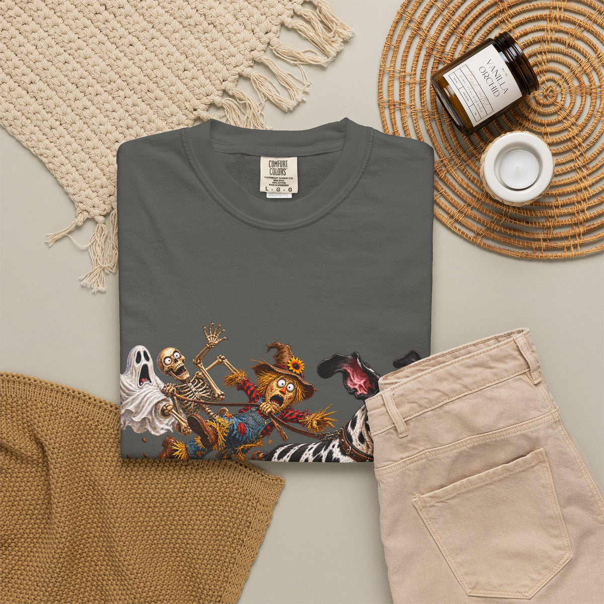 Halloween Great Dane T-Shirt — Cute Dog in Pumpkin Costume Graphic Tee
