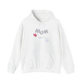Mom Heart Graphic Hoodie – Cute Handwritten "MOM" Gift Pullover for Mother's Day