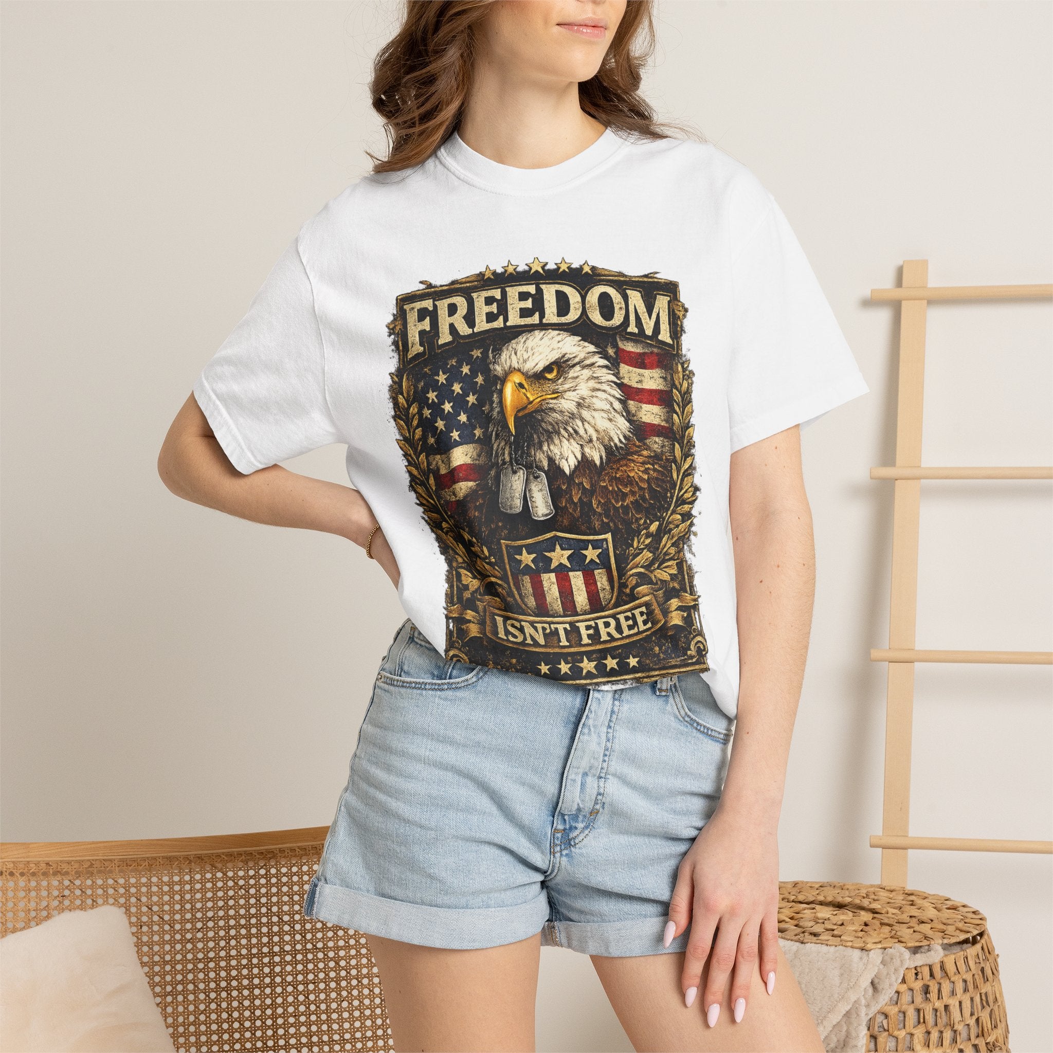 Freedom Isn't Free Eagle T-Shirt — Patriotic American Flag Tee
