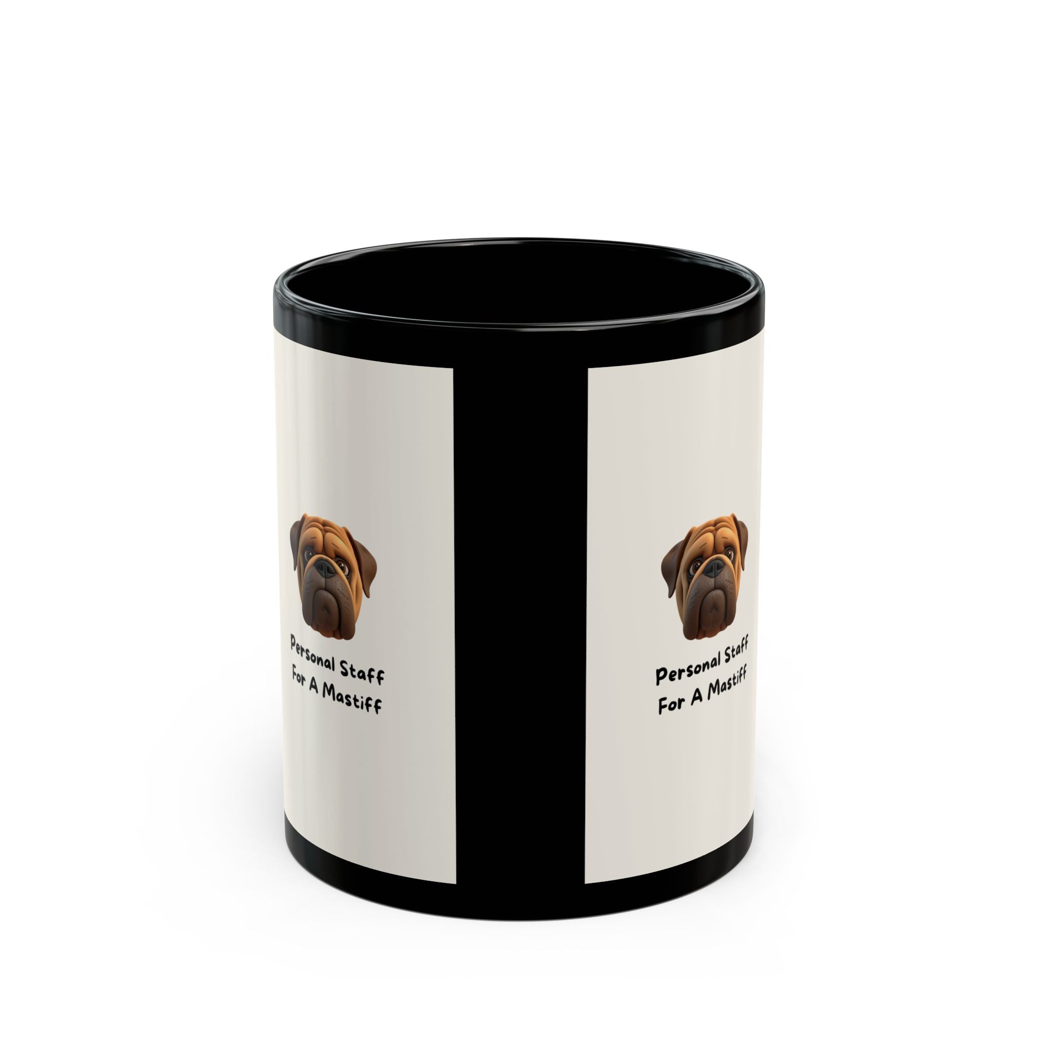 Mastiff 'Personal Staff for a Mastiff' Black Coffee Mug (11oz/15oz)