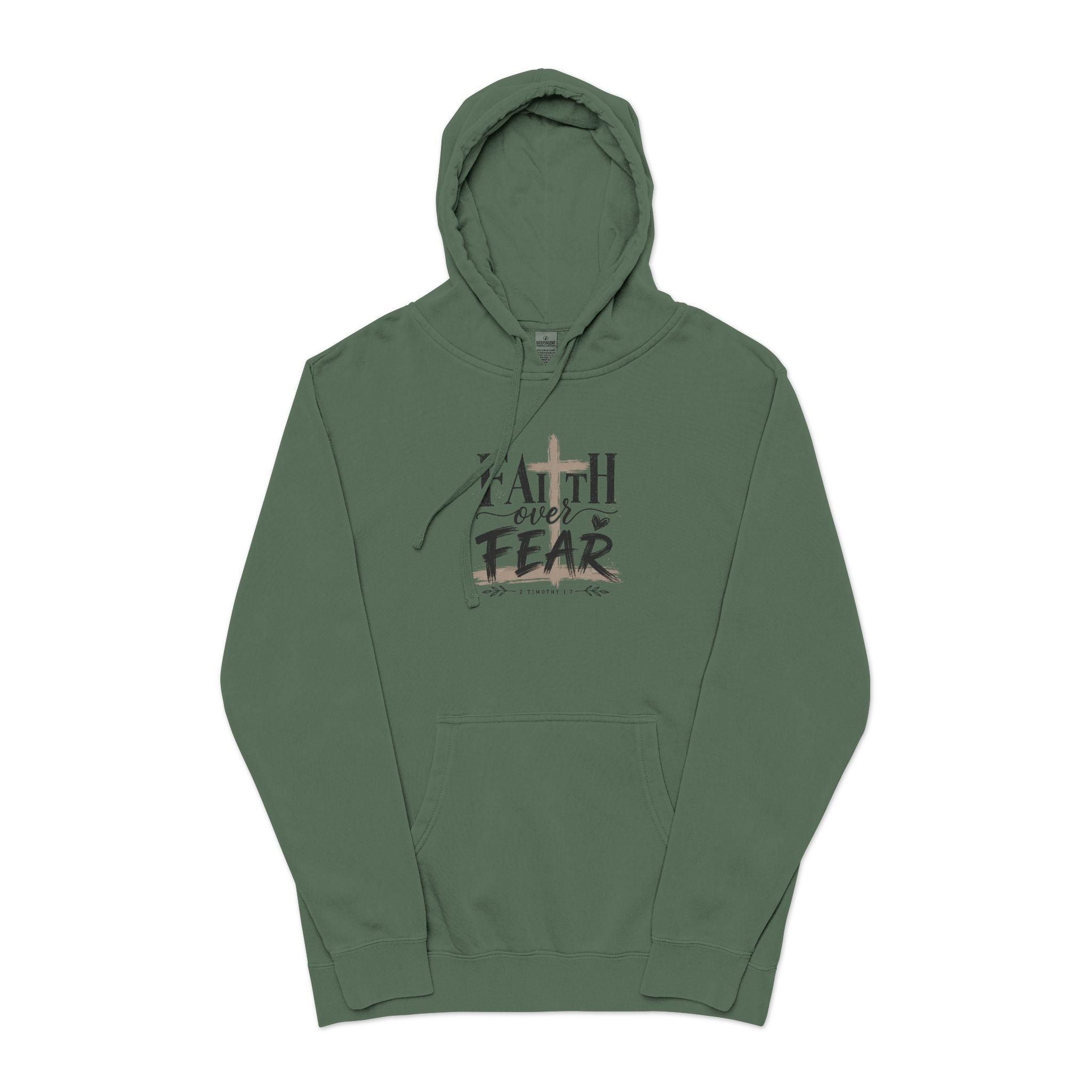 Faith Over Fear Hoodie — 'The Narrow Path Vintage Graphic Pigment-Dyed Hoodie