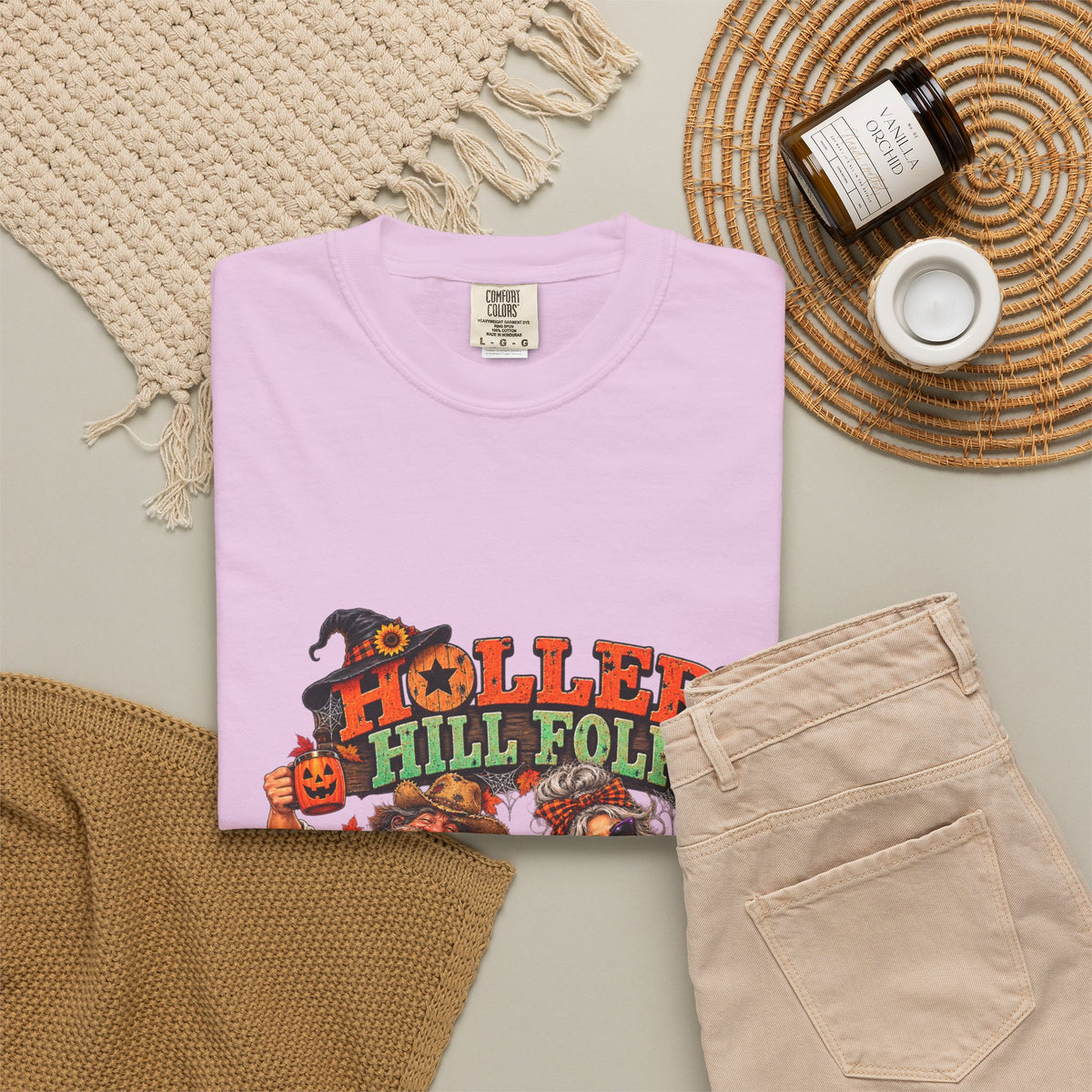 Halloween Holler Hill Folk T-Shirt — "Happy Halloween" Vintage Horror Design