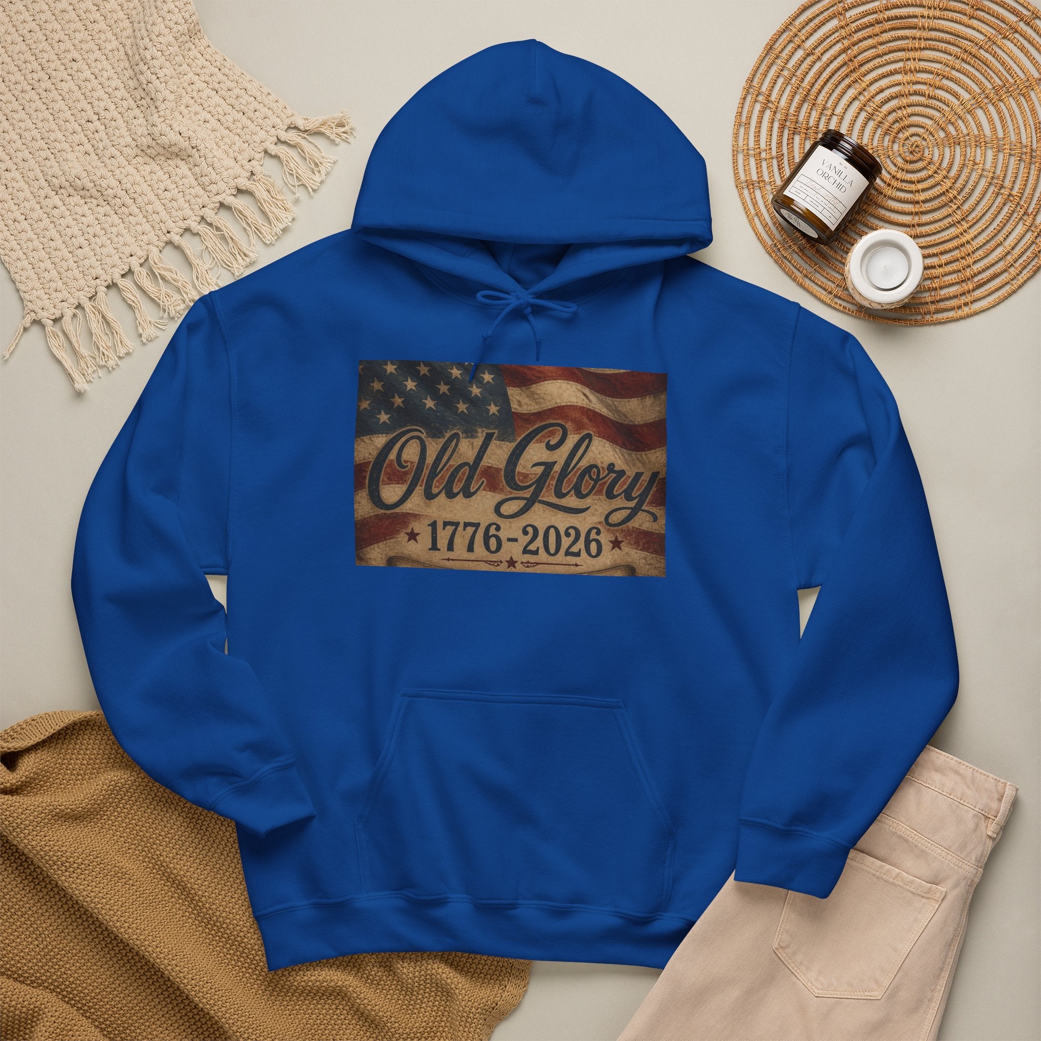 Patriotic Old Glory 1776-2026 Hoodie — American Flag Sweatshirt